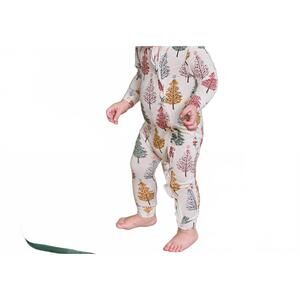 NEW PINK CHICKEN baby ruffle bamboo romper in multi christmas trees